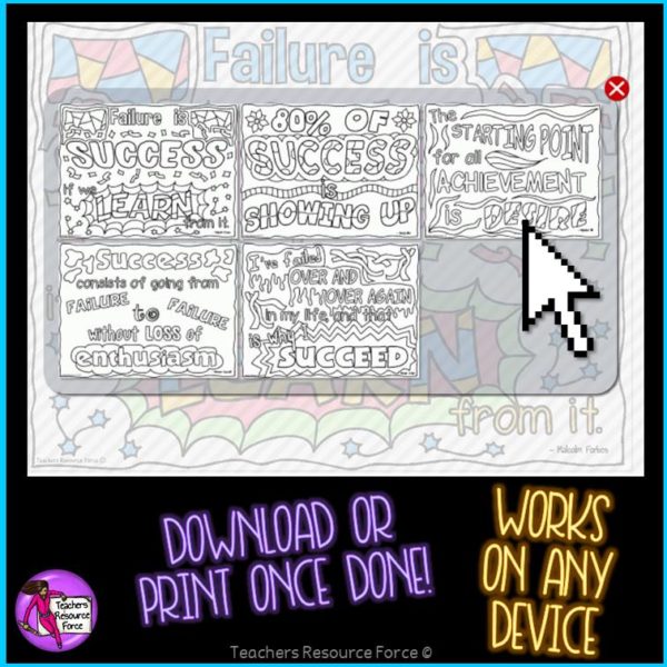 Digital Quote Colouring Pages: Back to School Quotes