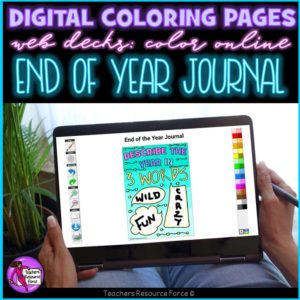 Digital Quote Colouring Pages: End of the Year Journal