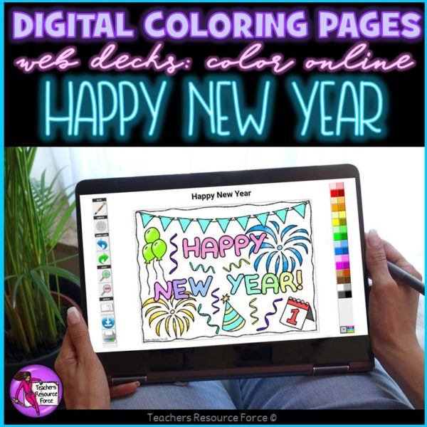 Digital Quote Colouring Pages: Happy New Year Quotes