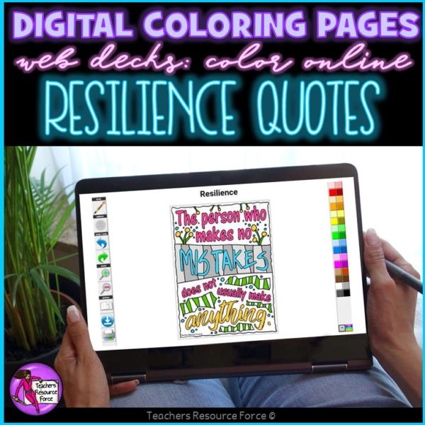 Digital Quote Colouring Pages: Resilience Quotes