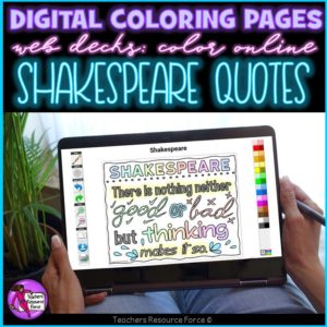 Digital Quote Colouring Pages: Shakespeare Quotes