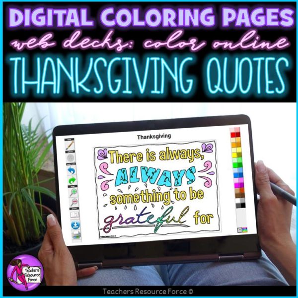 Digital Quote Colouring Pages: Thanksgiving Quotes