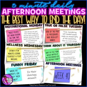 Distance Learning Daily Afternoon Meeting Digital Whiteboard PowerPoint (1 FULL YEAR)