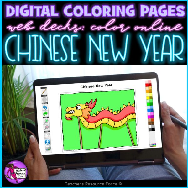 chinese new year digital coloring pages