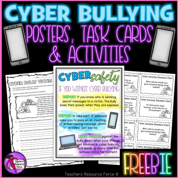 Free Cyber Bullying Awareness Activities for Internet Safety and Digital Citizenship