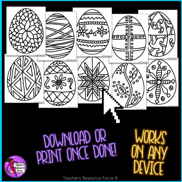 pysanky eggs digital coloring