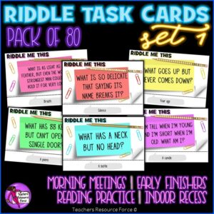 riddles task cards