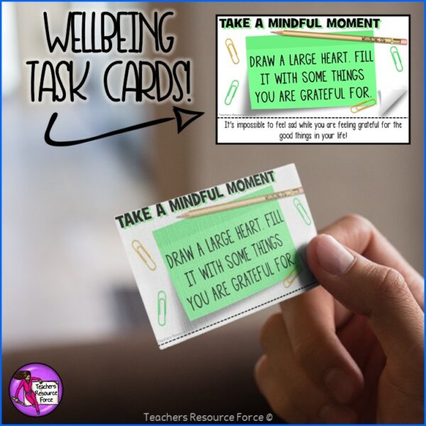 Wellbeing Cards 3 for Morning Meeting, Indoor Recess, Early Finishers, Reading