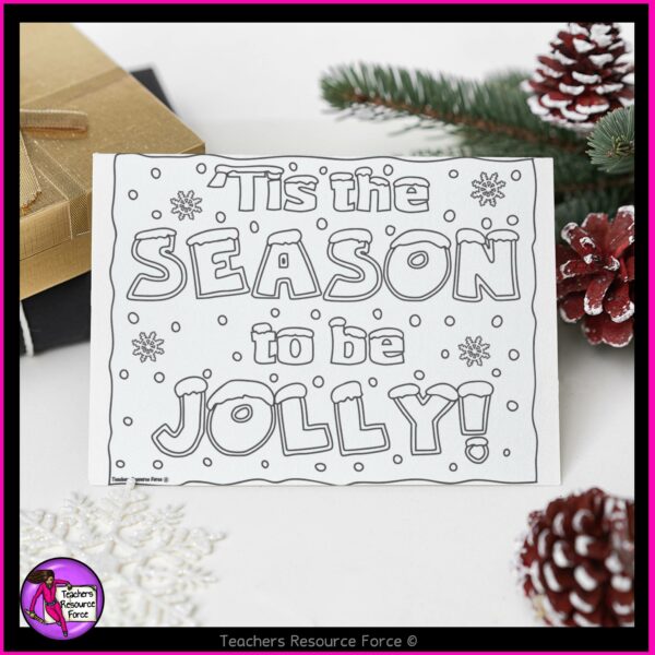 Christmas coloring greeting cards