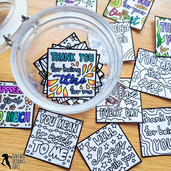 Gratitude Coloring Compliment Notes | Whole School Gratitude / Kindness Project