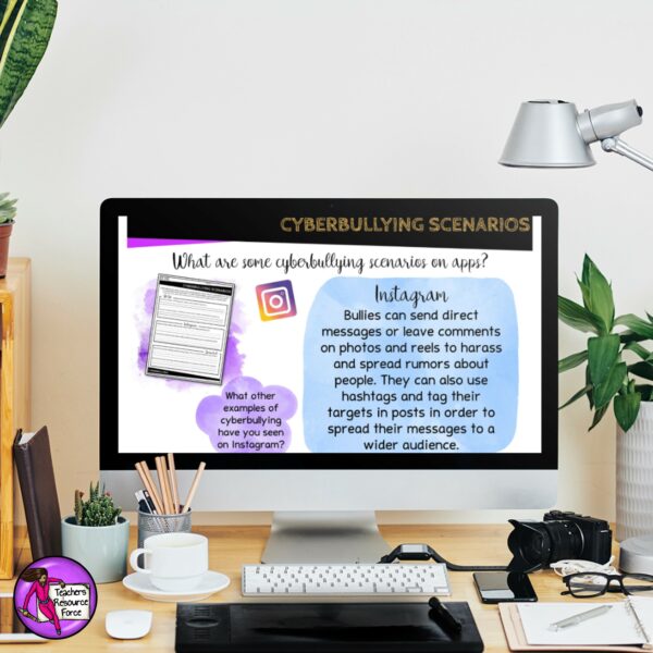 Cyberbullying Lesson: PowerPoint, Printables and Discussion Cards