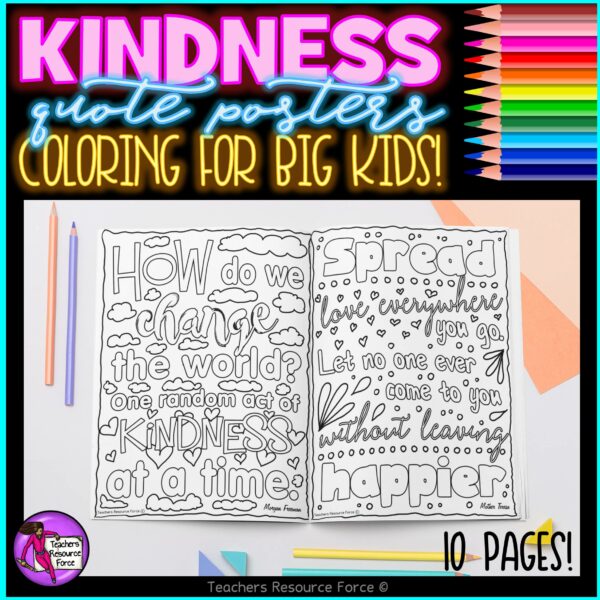 kindness quote coloring pages