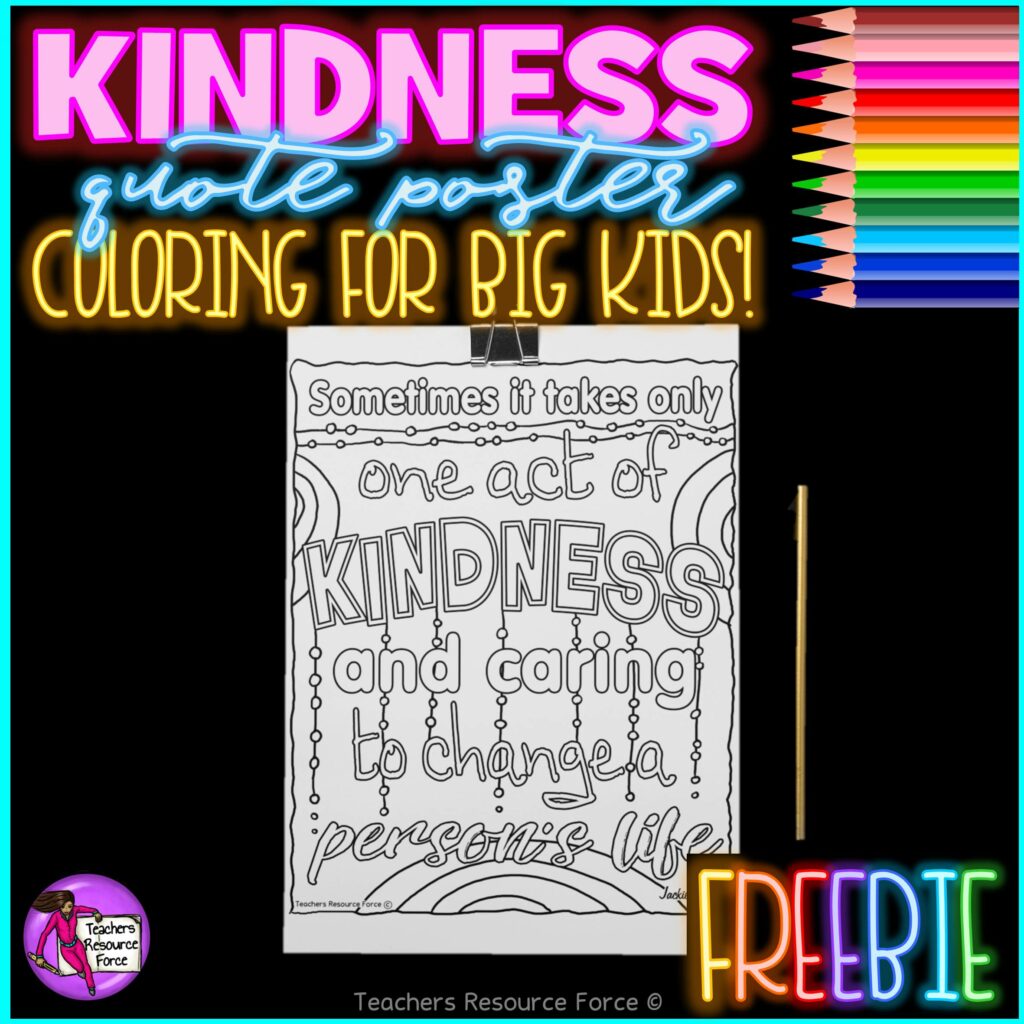 free kindness colouring page