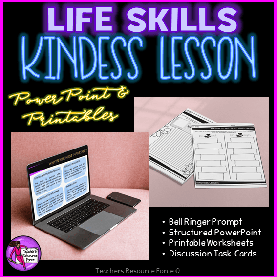 Kindness Activities Bundle: complete lesson, coloring notes and coloring pages