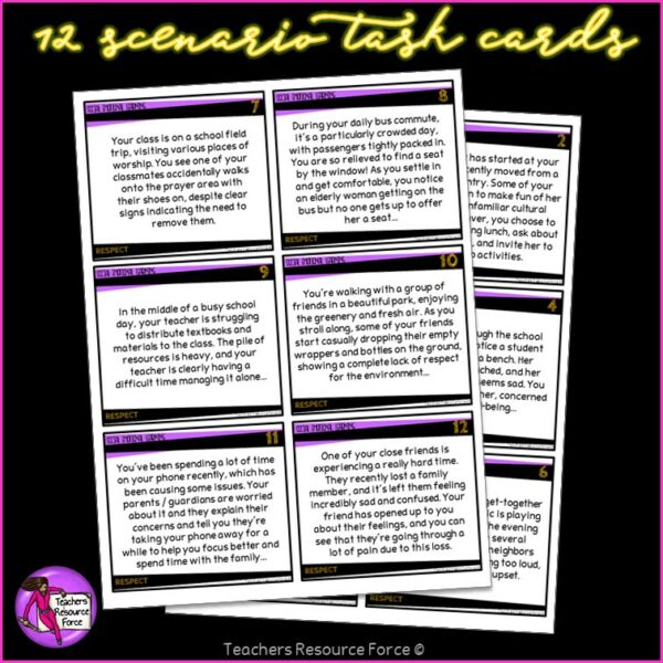 Respect Scenarios and Posters for Social Emotional Learning