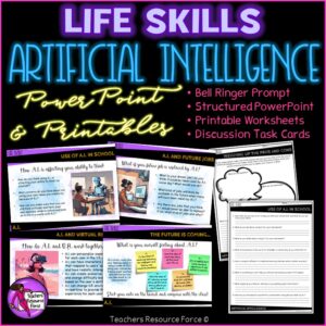 Artificial Intelligence A.I. Lesson (PowerPoint, Printables & Discussion Cards)