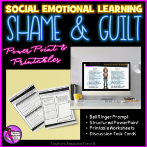 Middle school students learning about guilt and shame through Social Emotional Learning (SEL) activities focused on emotional awareness and coping strategies