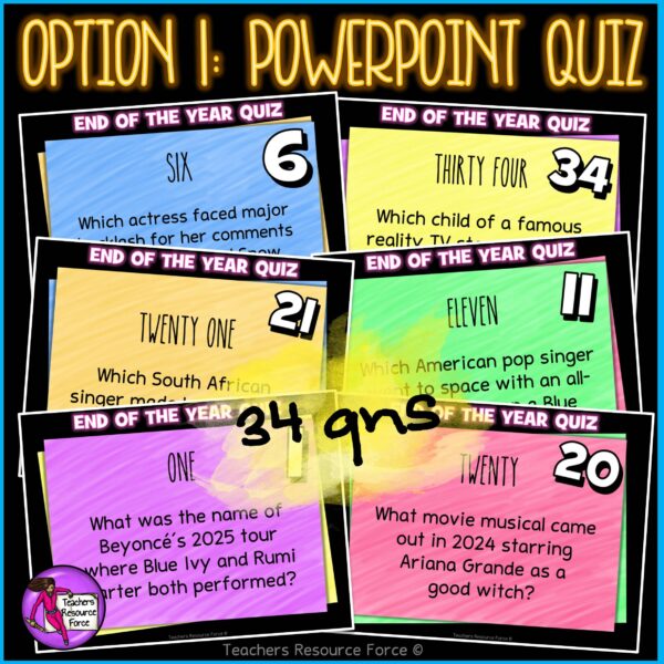 End of the Year General Knowledge Trivia Quiz for 2024-2025